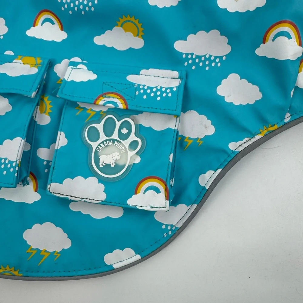 Canada Pooch‎ Clouds Wet Reveal Dog Torrential Tracker Rain Jacket Sz 12 8-12lbs
